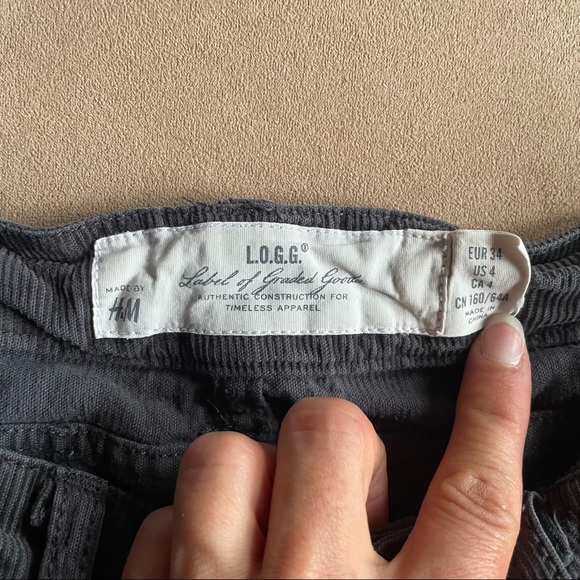 H&M Corduroy Mini Skirt - Gray, Size 4 - Picture 2 of 5
